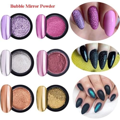 Nail Glitter Gold Mirror Pigment Bubble Nails Soap Foam Chrome Nail Art Decorations Powder for Nail Beauty Nail Beauty