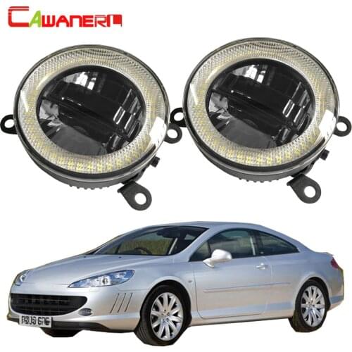 Cawanerl 2 Pieces Car Styling LED Fog Light Daytime Running Lamp DRL Angel Eye 3000LM 12V For Peugeot 407 Coupe 6C_ 2005-2011