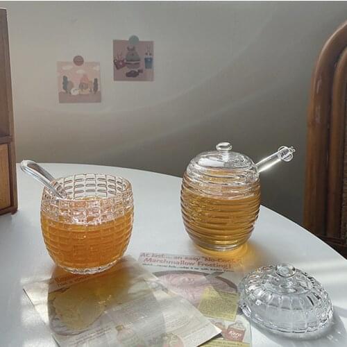 Cutelife Nordic Small Transparent Glass Jar With Lid Storage Bottle Decorative Jars For Spices Sugar Jam Food Cookie Honey Jar