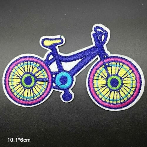Colourful Bike Earphone Iron On Embroidered Clothes Patches For Clothing Stickers Garment Wholesale