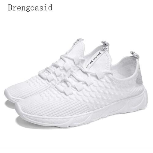 2019 Light Weight Men Casual Shoes Mesh Breathable Weaving Male Flats Shoes Comfortable Non-slip Outdoor Walking Sneakers