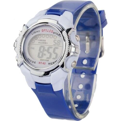 Wrist-fitting Fashion Children Digital LED Quartz Alarm Date Sports Wrist Watch blue watch детские часы часы детские наручные