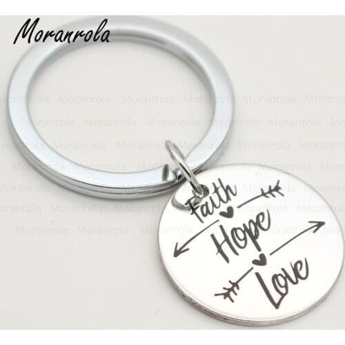 New arried "Faith Hope Love "Jewelry copper Necklace & Keychain Communion Necklace Hip Mom Jewelry