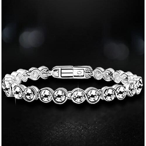 IREACESS New Charm Bracelet , Austrian Crystal Bracelets & Bangles For Women Gift Silver Color Fashion Jewelry
