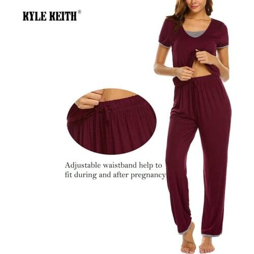 Women Maternity Pajama Short Sleeve Nursing Baby T-shirt Tops+Pants Pajamas Set Suit Pregnancy Clothes Ropa Premama