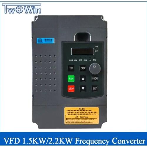 VFD Inverter 1.5KW/2.2KW Frequency Converter Variable Frequency Drive 1HP Input 3HP Output For CNC Motor Driver Speed Control