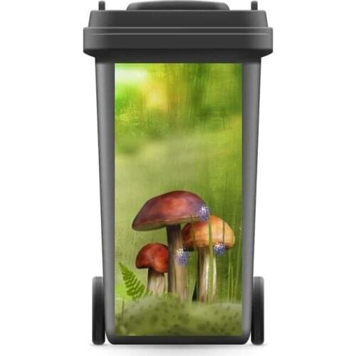 DIY Rubbish Bin Sticker Nature Outdoor Mushroom Wall Mural Wall Print Decal Garden Removable Peel and Stick Kitchen Accessories