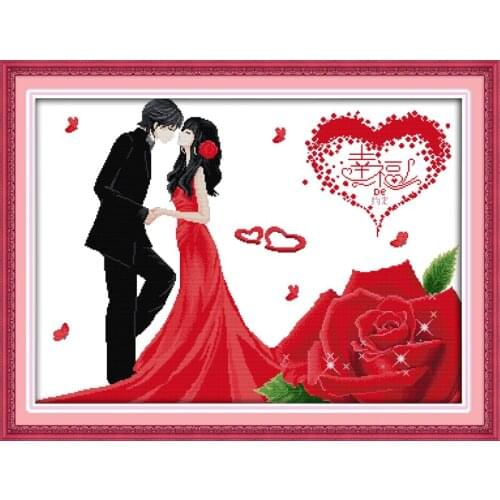 Happiness happiness(2)( Forever love) cross stitch kit people 18ct 14ct 11ct count print canvas stitches embroidery DIY