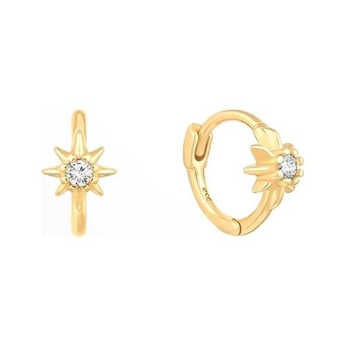 BOAKO 925 Sterling Silver Hoop Earrings for Women Simple Geometry Zircon Crystal Small Loop Earring Fashion Jewelry 2021 Trend