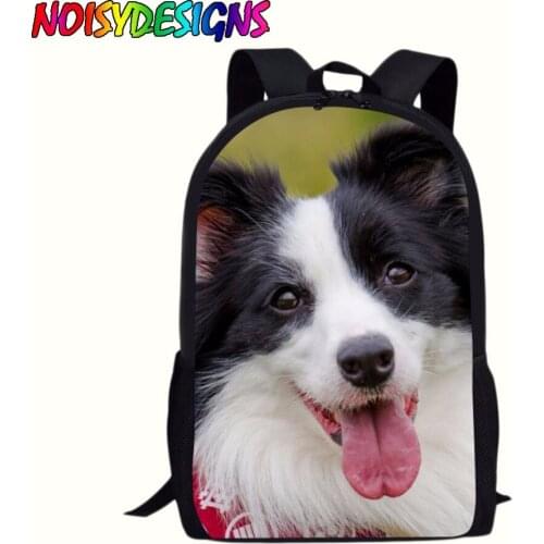 NOISYDESIGNS Border Collie Printing Schoolbag School Supplies Rucksacks Kids Boys Girls School Bags Student Backpacks Mochilas