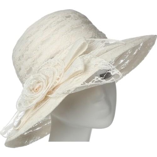 HW Boutique Summer Sun Cap for Women Outdoor Casual Beach Hat Ladies Wide Brim Shade hats Lace Flower Headwear Vacation Hats