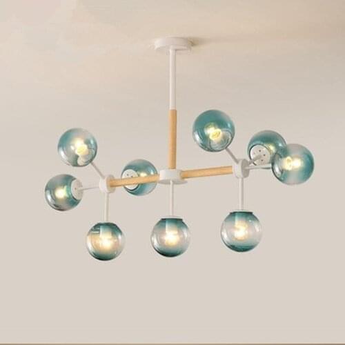 New modern led chandelier for living room bedroom dining room Iron/wood Indoor home chandelier lamp lighting fixture