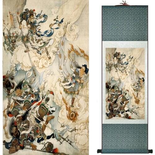 The monkey king caused havoc in heaven art painting silk scroll painting Monkey King Wreaks Havoc in Heaven painting 2018082450