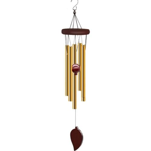 Wind Chimes Outdoor, Memorial Wind Chimes With Hook And 6 Tubes, Wooden Wind Chime Decor For Home, Garden, Patio