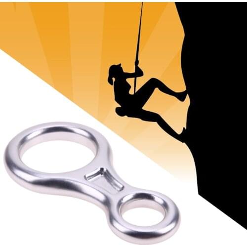 Outdoor Mountaineer Rock Climbing 8 Descender 35KN Abseiling Rescue Downhill Slow Down Device