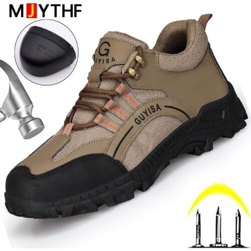 High Quality Men Safety Shoes Work Boots Steel Toe Shoes Construction Work Sneakers Puncture-Proof Indestructible Footwear 2022
