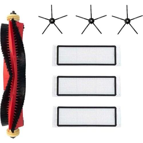 AD-7Pcs for Xiaomi Roborock S4 E4 S5 S6 S5 Max Rubber Side Brush Main Brush Roller HEPA Filter Max Brush Filter Spare Parts