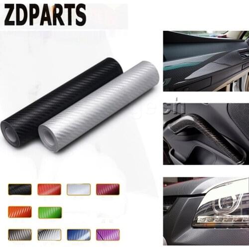 ZDPARTS 3D 30*127CM Car Styling Carbon Fiber Sticker 10Color For Volkswagen VW Passat B6 B5 Golf 4 5 7 6 Fiat 500 Suzuki Grand