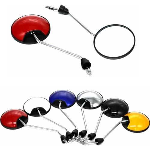LMoDri Motorcycle Rear View Mirrors Universal Moped Scooter Motorbike Side Mirror Round Clockwise 8mm 360 Degree Convex