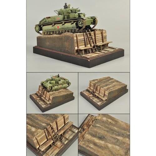 1/35 Wooden Platform Trench Set Model Kits DIY Scene Layout