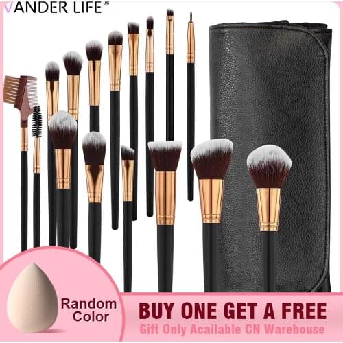 Makeup Brushes, 10/16/18/24/32Pcs Premium Synthetic Foundation Blending Blush Concealer Eye Shadow Makeup Brush Set
