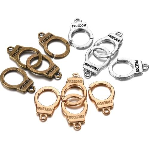 10 set/lot 14.7x 23mm Charms Handcuffs Hook Bracelet Clasps Connectors For DIY Jewelry Making Components Supplies Accessories