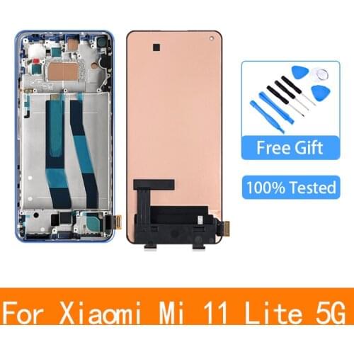 100% Original 6.26'' AMOLED Display For Xiaomi Mi 11 Lite M2101K9AG LCD Touch Screen Digitizer Assembly For Xiaomi Mi 11 Lite 5G