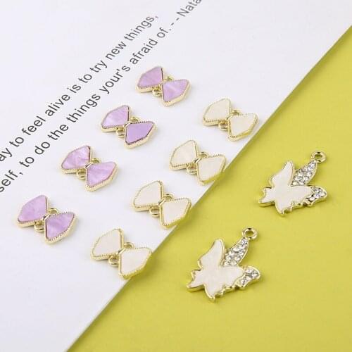 6pcs Fashion Butterfly Earrings For Women Korean animal pendant small flower bow double hanging DIY handmade earring material