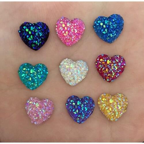 AB Resin 400pcs 12mm Bling Sweet heart flatback Scrapbooking for phone/Wedding diy craft D50