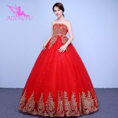 AIJINGYU 2021 sweet free shipping new hot selling cheap ball gown lace up back formal bride dresses wedding dress WK285