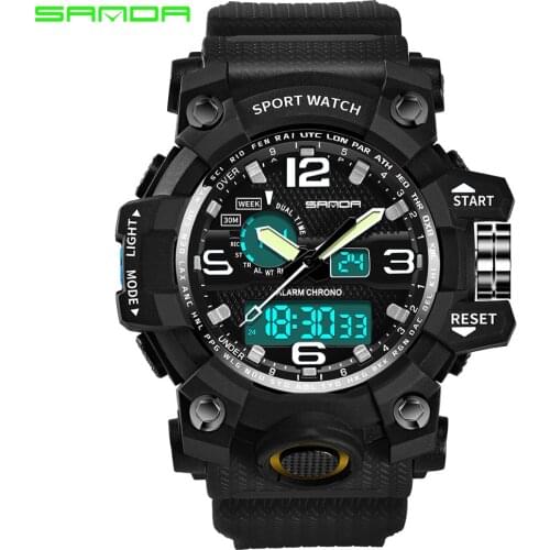 Double Display Wrist Top Brand Famous Business Sport Waterproof Mens Watch Luxury mens watch masculino