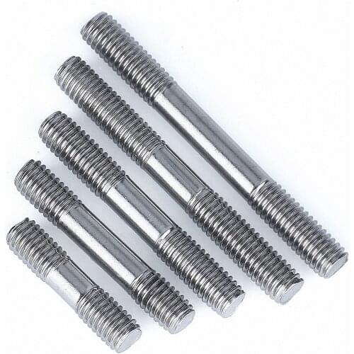 Double End Thread Rod 304 Stainless Steel Stud Bolts Rod Tooth Stick Dual Head Threaded Bar M3 M4 M5 M6 M8 M10 M12 M16