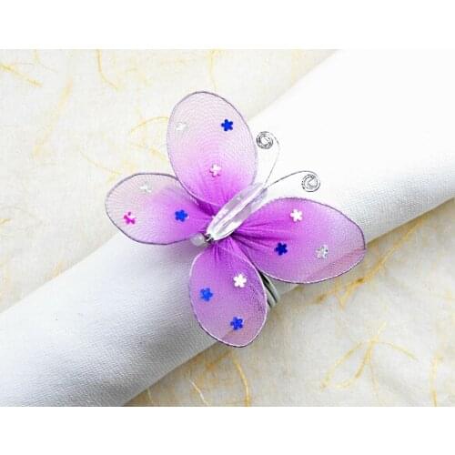 Purple crystal butterfly napkin ring