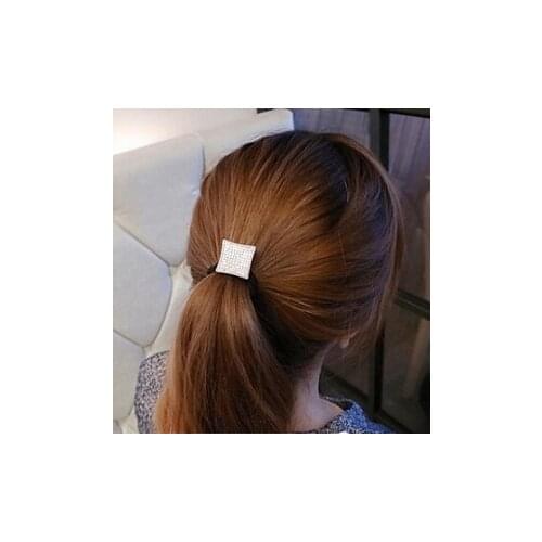 Korean version of the popular square box Fangzuan unique cute hair ring hair rope rope jewelry wholesale free shipping