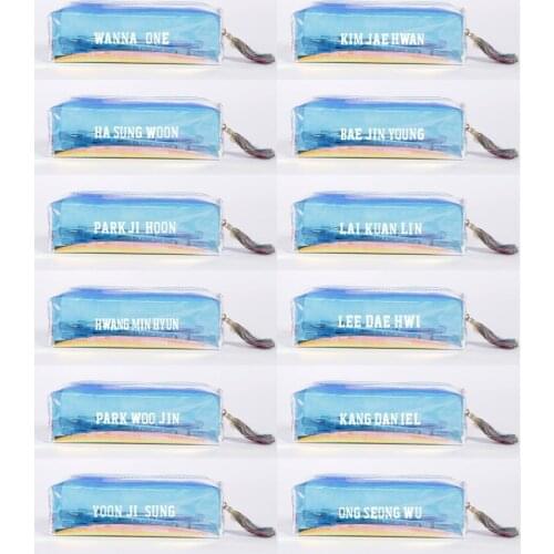 KPOP WANNA ONE Wallet Colorful Laser Storage Bag Pen Bag Laser Stationery Bag Wholesale New
