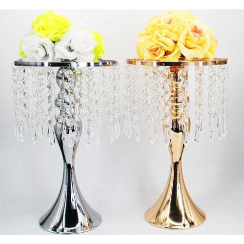 Metal Candle Holders Flowers Vase Crystal Tray Road Lead Candelabra Centerpieces Wedding porps Christmas decoration