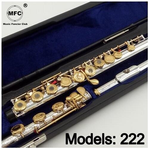 Music Fancier Club Flute 222 Engraving Hand Carved Keys Gold Plating Flutes B Leg Open Holes 17 Gold Keys