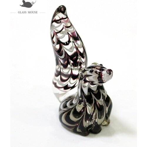 New Handmade Murano Glass Squirrel Art Figurine Miniature Cute Animal Ornament Xmas Gifts For Kids Home Decor Charms Accessories