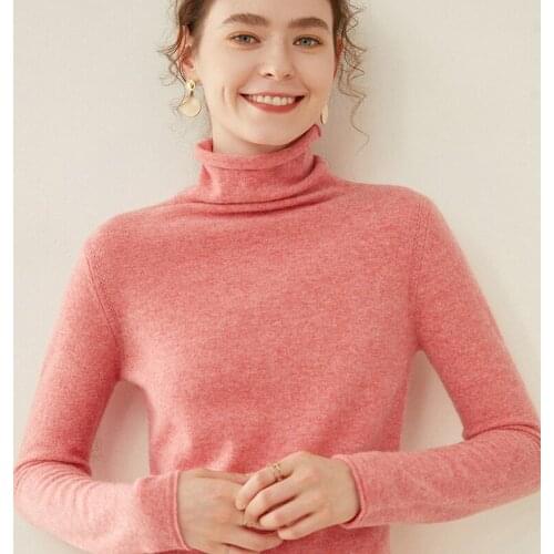 LHZSYY 2020 Autumn Winter New Cashmere Sweater Womens High-Neck Slim Pullover Short 100%Pure Wool Knitted Bottoming Warm Top