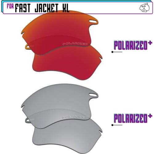EZReplace Polarized Replacement Lenses for - Oakley Fast Jacket XL Sunglasses - Sir P Plus-RedP Plus