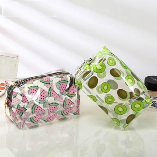 PVC Transparent Cosmetic Bag 2021 Waterproof Cartoon Large Capacity Girl Pencil Case Storage Bag Toilet Bag Wholesale