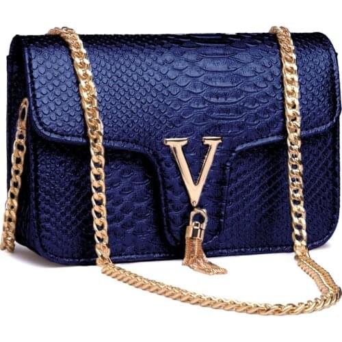 Luxury Crocodile Leather Small Shoulder Messenger Bags For Women 2021 Chain Rivet Lock Crossbody Bag Female Travel Mini Bags