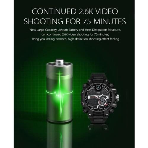 2.6K HD Sports Watch IR Night Vision for Action Video Recorder Skiing Skydiving Surfing Rock Climbing Outdoor Activities Travel