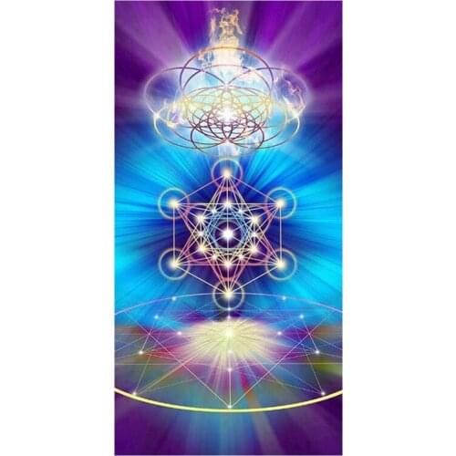Sacred Geometry Symbol_ Merkaba Hexagram Star Printed Soft Bamboo Microfiber Towel/Fast Drying Bath Washcloth_Size:35CMX70CM