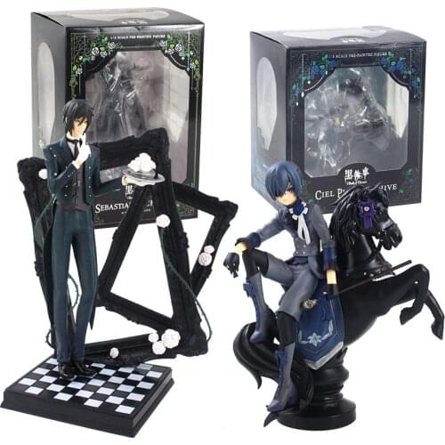 18-24cm Black Butler Sebastian Michaelis Ciel Phantomhive 1/8 Scale Pre-Painted Figure Doll PVC Model Toys