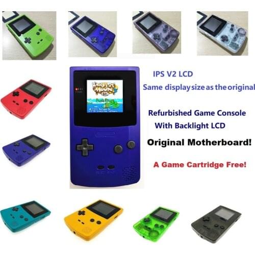 V2 iPS backlight LCD Refurbished For Game Boy Console For GBC Console With Backlight Backlit LCD Mod Console