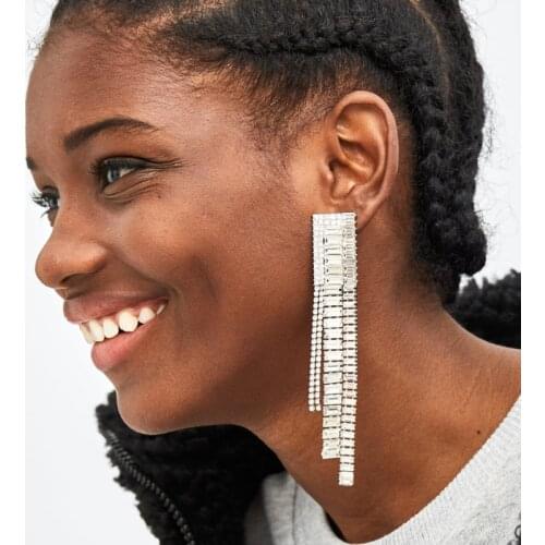 JUJIA 19 design Za Vintage jewelry women brand crystal earring 2019 new arrival metal statement earrings party gift