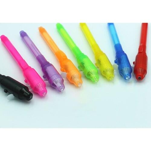 1/3pcs 2 in 1 Magic Luminous Light Pen UV Writing Invisible Kid Toy ZMONH Ink Pen