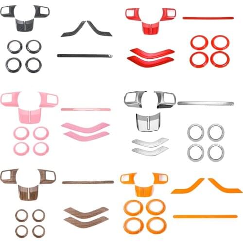 ABS Interior Steering Wheel Air Vent Ring Decoration Cover for Jeep Wrangler JK 2-Door 2011-2017 Car Accessories 10PCS