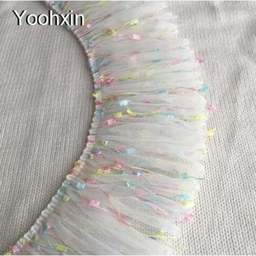 10CM Wide HOT Embroidery white 3D flower lace fabric trim ribbon DIY sewing applique collar fringe craft wedding guipure supply